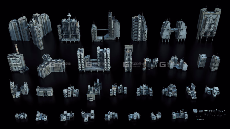 16【Kitbash3D】苏联工业建筑街道城市楼房3D模型 Soviet Blocks_03.avif
