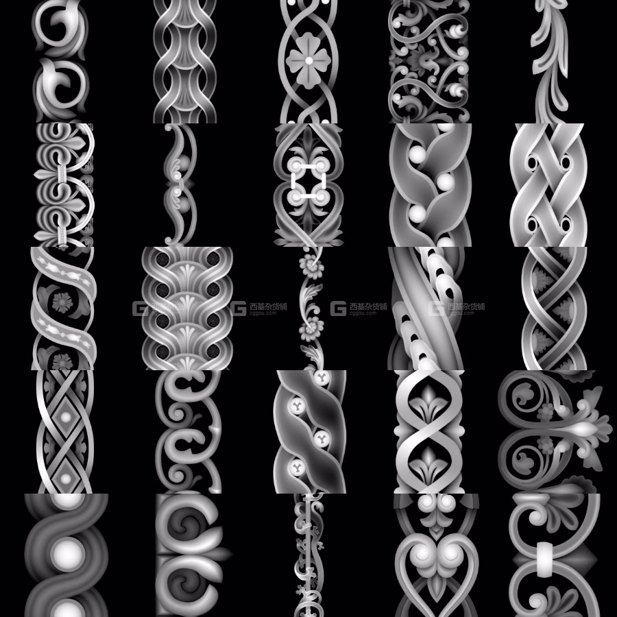 建筑雕花浮雕贴图笔刷预设模型 Artstation – Ornament Trim Brush and 3D Models + 6 Video Tutorials-VOL 02_03.avif