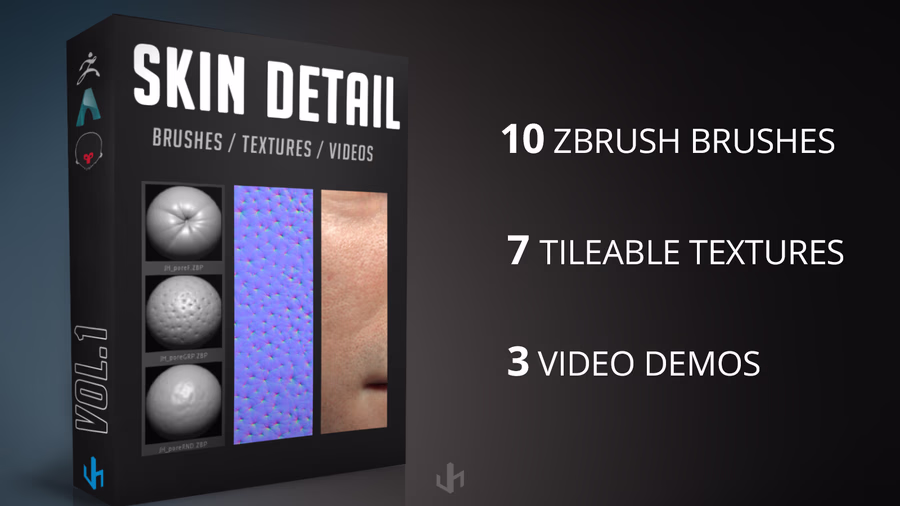 03-ZBrush人物皮肤笔刷贴图 JH Skin Details Kit V1.3_04.avif