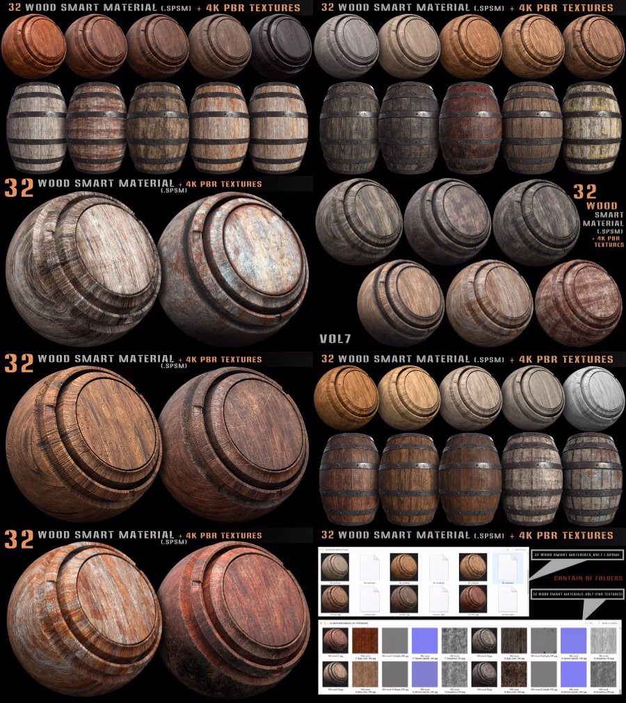 10-32组Substance木头智能材质球 ArtStation – 32 Wood Smart Material + 4K PBR Textures – Vol.7_25.avif