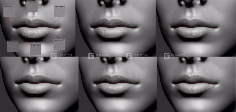 01-嘴唇细节纹理贴图 Artstation – Lips Detail Alpha Pack_17.avif