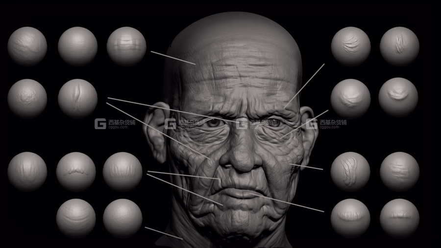 02-面部纹理细节贴图 Artstation – Face Details Alphas_13.avif