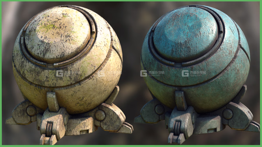 03-50组Substance钢铁智能材质球 ArtStation Marketplace – 50 High Quality Metal Smart Material Bundle_07.avif