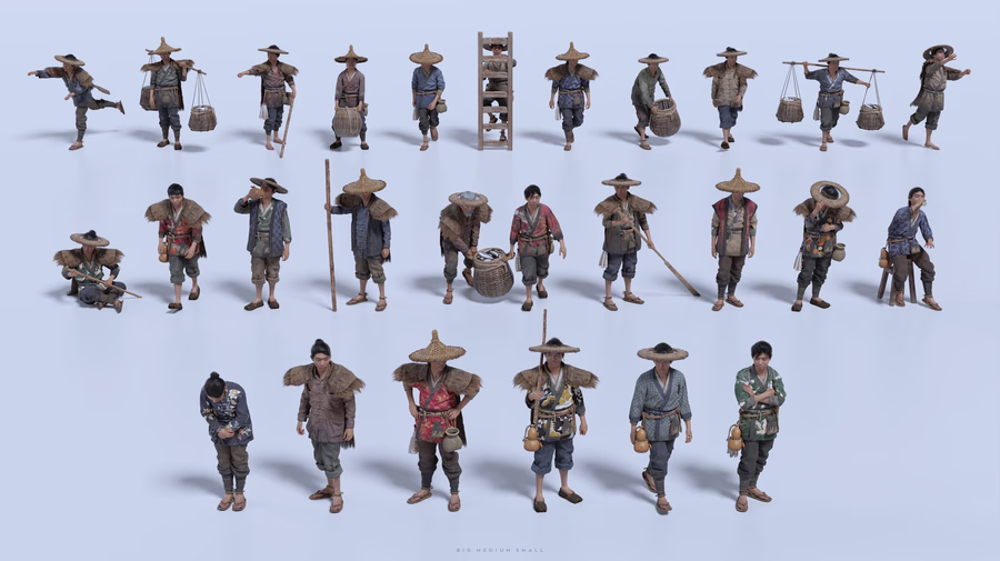 06-【BMS】中国风渔村人物角色村庄木屋建筑生活元素3D模型 BigMediumSmall – Water Village_44.avif