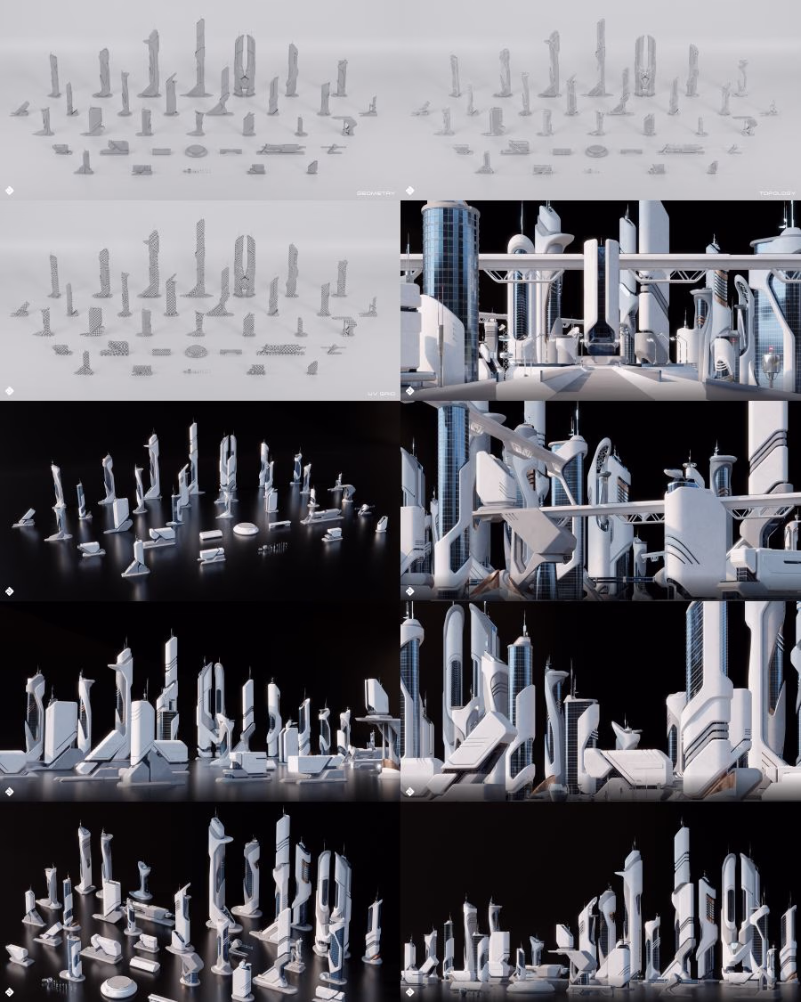08-【3KC】未来城市建筑模型 Future City - 3D Kitbash Collection_61.avif