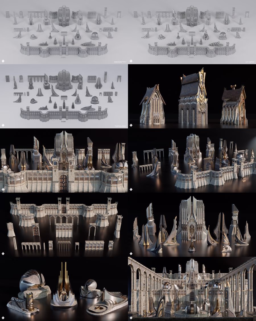 09-【3KC】北欧奇幻风格建筑模型 Neo Asgard - 3D Kitbash Collection_62.avif