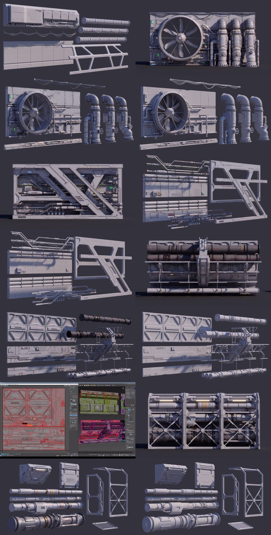12-科幻建筑管道通风面板模型第三套 Artstation – Sci-Fi Architecture Panels Kit Vol.03 Walls_65.avif