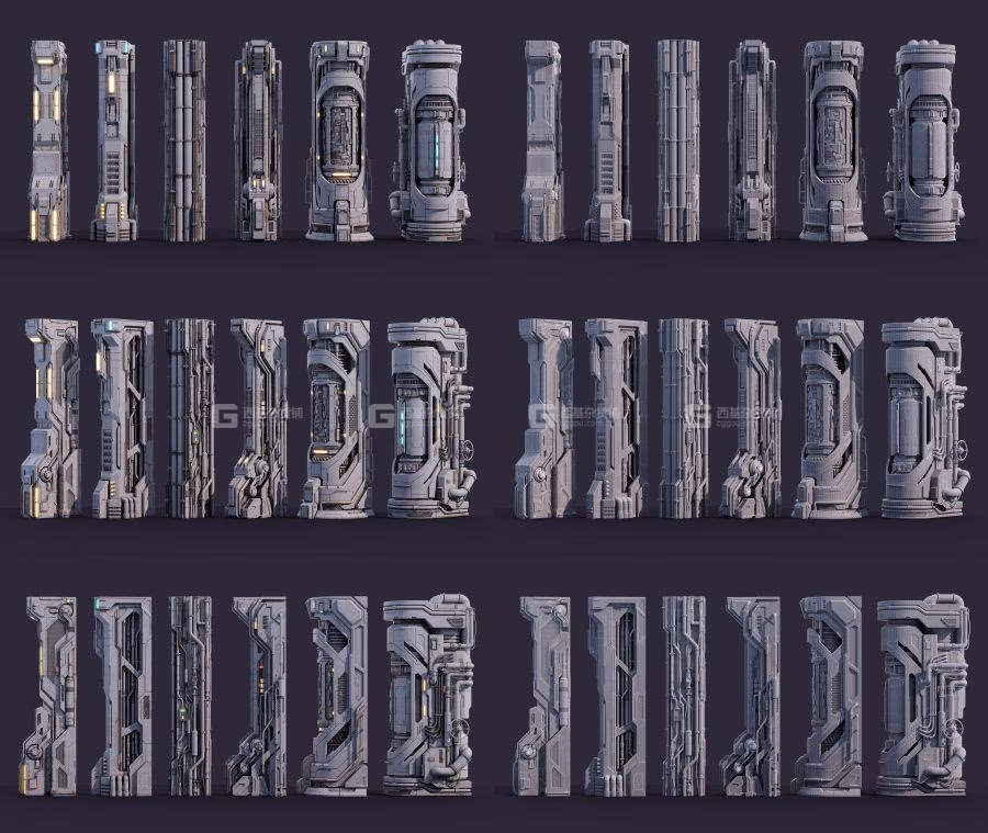 ArtStation - Sci-Fi Parts Kit Pack Vol 02 Column _ Resources_25.avif