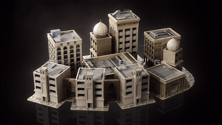 3D模型科幻未来新迪拜城市桥梁建筑楼房模型套件 (C4D3DS MAXFBXOBJMayaBlenderHoudini等格式) KitBash3D Neo Dubai_28.avif