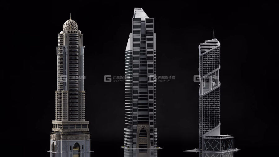 3D模型科幻未来新迪拜城市桥梁建筑楼房模型套件 (C4D3DS MAXFBXOBJMayaBlenderHoudini等格式) KitBash3D Neo Dubai_09.avif