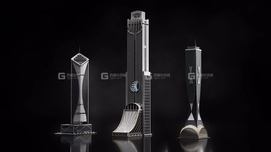 3D模型科幻未来新迪拜城市桥梁建筑楼房模型套件 (C4D3DS MAXFBXOBJMayaBlenderHoudini等格式) KitBash3D Neo Dubai_12.avif