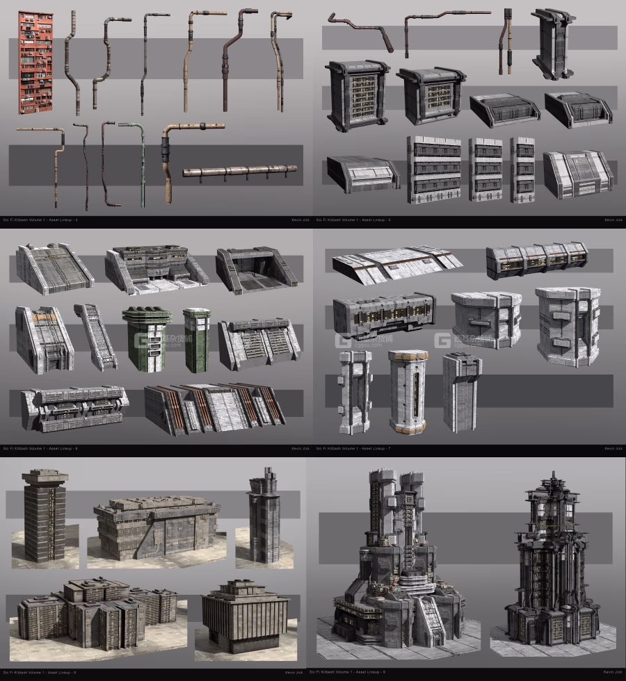 85种科幻城市壁垒建筑场景资产Artstation – Sci Fi Kitbash – Volume 1_42.avif
