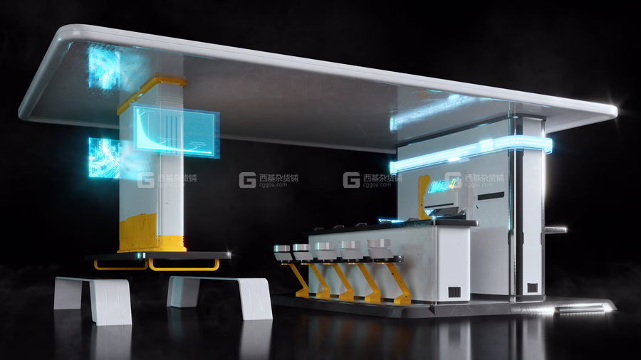 未来科幻星际城市建筑设施模型套件 (C4DFBXOBJBlender格式) KitBash3D High Tech Streets_24.avif