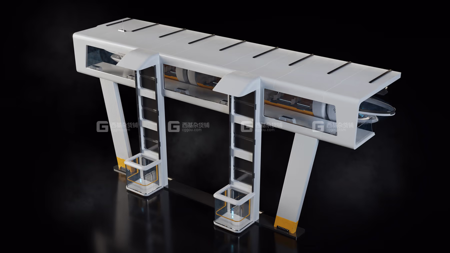 未来科幻星际城市建筑设施模型套件 (C4DFBXOBJBlender格式) KitBash3D High Tech Streets_27.avif