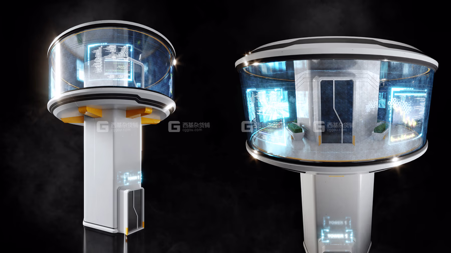未来科幻星际城市建筑设施模型套件 (C4DFBXOBJBlender格式) KitBash3D High Tech Streets_32.avif