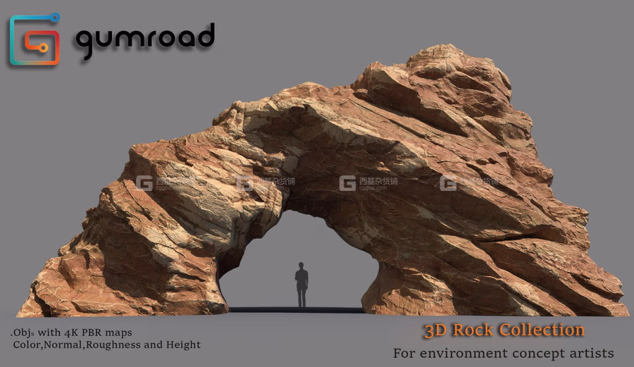 3套石头岩石3D模型 3D Rocks Collection Vol. 1-3 and Cliffmaker_10.avif