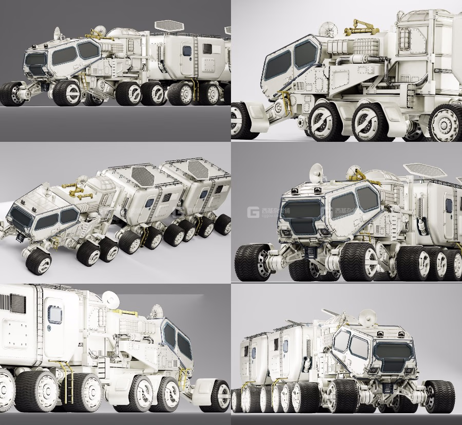 科幻火星运输车3D模型 Mars Transport Rover 3D model_49.avif