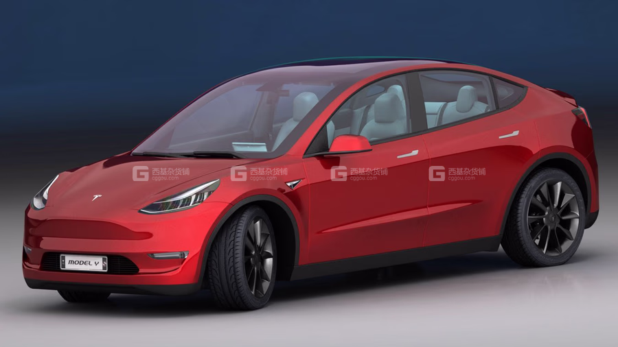 特斯拉Model Y真实汽车高质量电动车特斯拉3D模型_41.avif