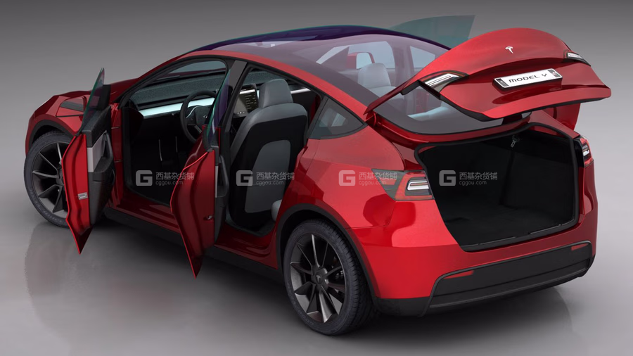 特斯拉Model Y真实汽车高质量电动车特斯拉3D模型_40.avif