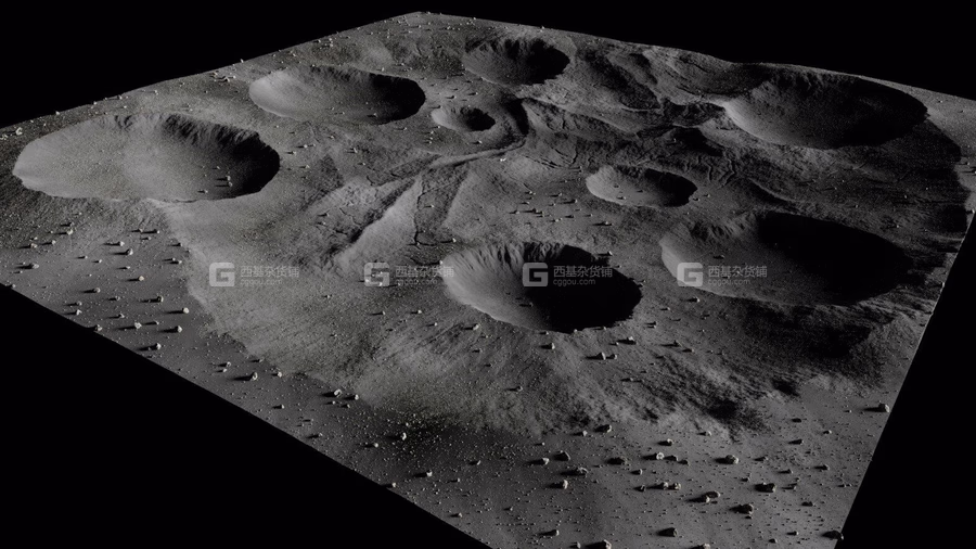 月球地表3D模型 Map004 – Moon – Lunar Landscape (BlenderMAXFBXOBJ格式)_14.avif