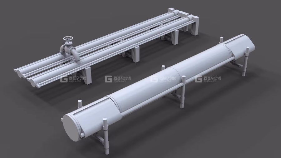 15个工业管道3D模型 Industrial Pipes – 15 pieces_53.avif
