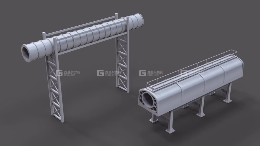 15个工业管道3D模型 Industrial Pipes – 15 pieces_48.avif
