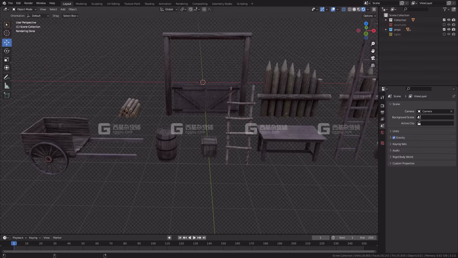 3D模型中世纪木屋建筑道具模型 Medieval Village Kitbash (BlenderMAXFBXOBJ等格式)_46.avif