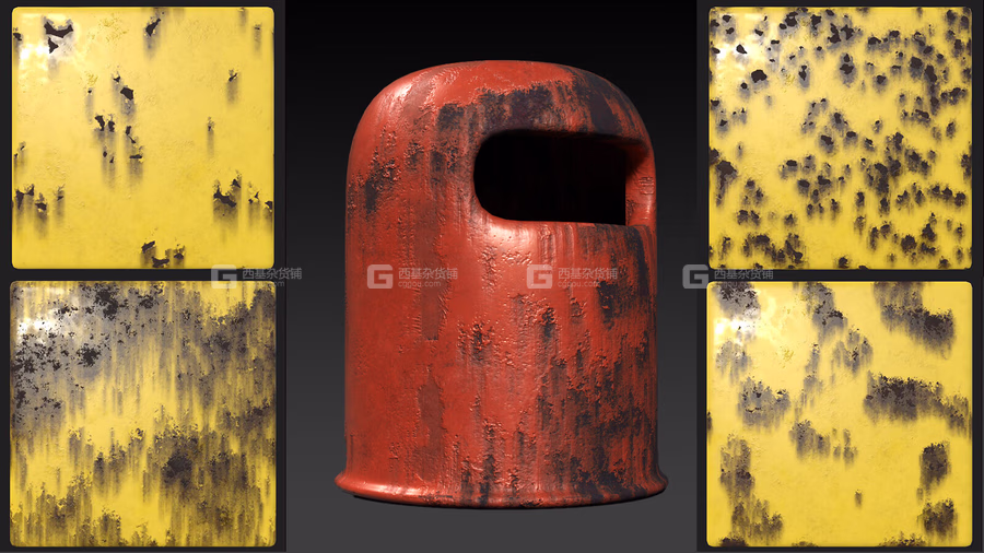 200组污垢粗糙破旧金属木材损坏贴图材质 Artstation – 200+ stencils dirt and damage, roughness, metal, wood_13.avif