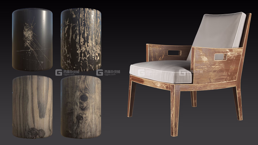 200组污垢粗糙破旧金属木材损坏贴图材质 Artstation – 200+ stencils dirt and damage, roughness, metal, wood_10.avif