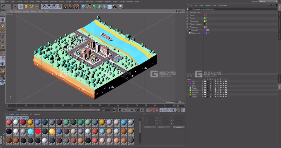 低多边形卡通楼房场景3D模型 CGTrader – Cartoon Low Poly American Dream City Pack (C4DMAXOBJFBX格式)_36.avif