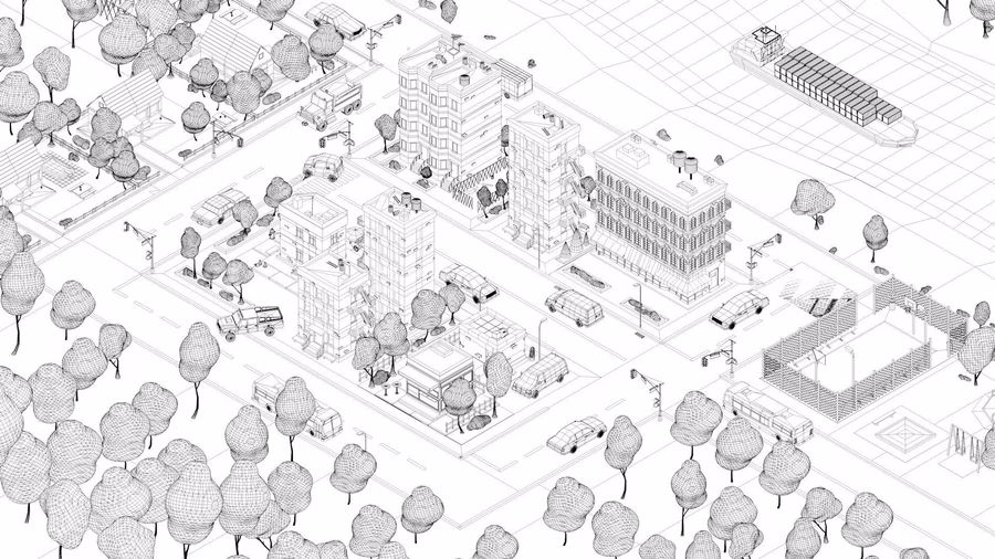 低多边形卡通楼房场景3D模型 CGTrader – Cartoon Low Poly American Dream City Pack (C4DMAXOBJFBX格式)_30.avif