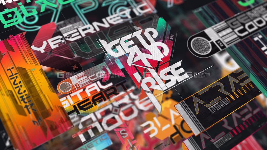 赛博朋克科技感风格元素图片素材 Artstation – 360+ CyberPunk Decals Bundle_04.avif