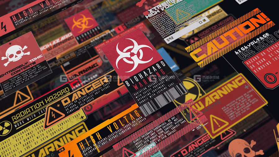 赛博朋克科技感风格元素图片素材 Artstation – 360+ CyberPunk Decals Bundle_06.avif