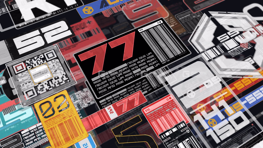赛博朋克科技感风格元素图片素材 Artstation – 360+ CyberPunk Decals Bundle_09.avif