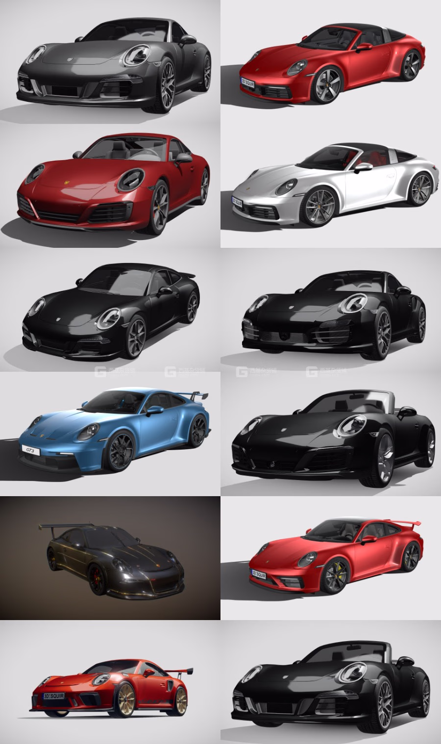 保时捷汽车3D模型 Porsche Car 3D Models Collection 2013-2021_92.avif