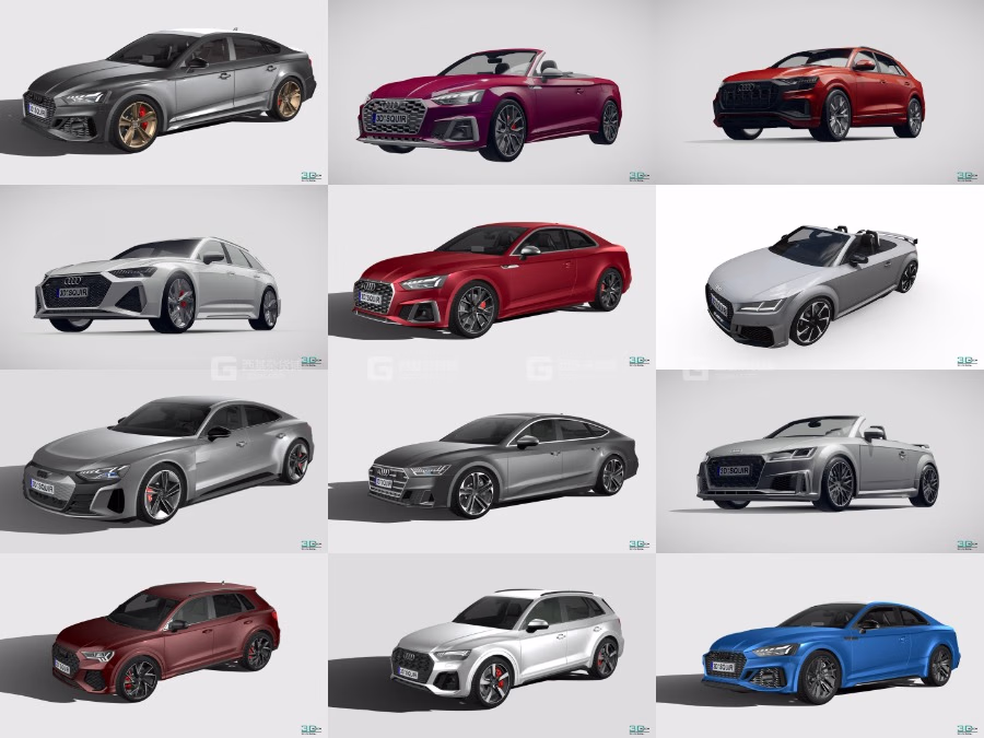 奥迪汽车3D模型 Audi Car 3D Models Collection 2019-2022_79.avif