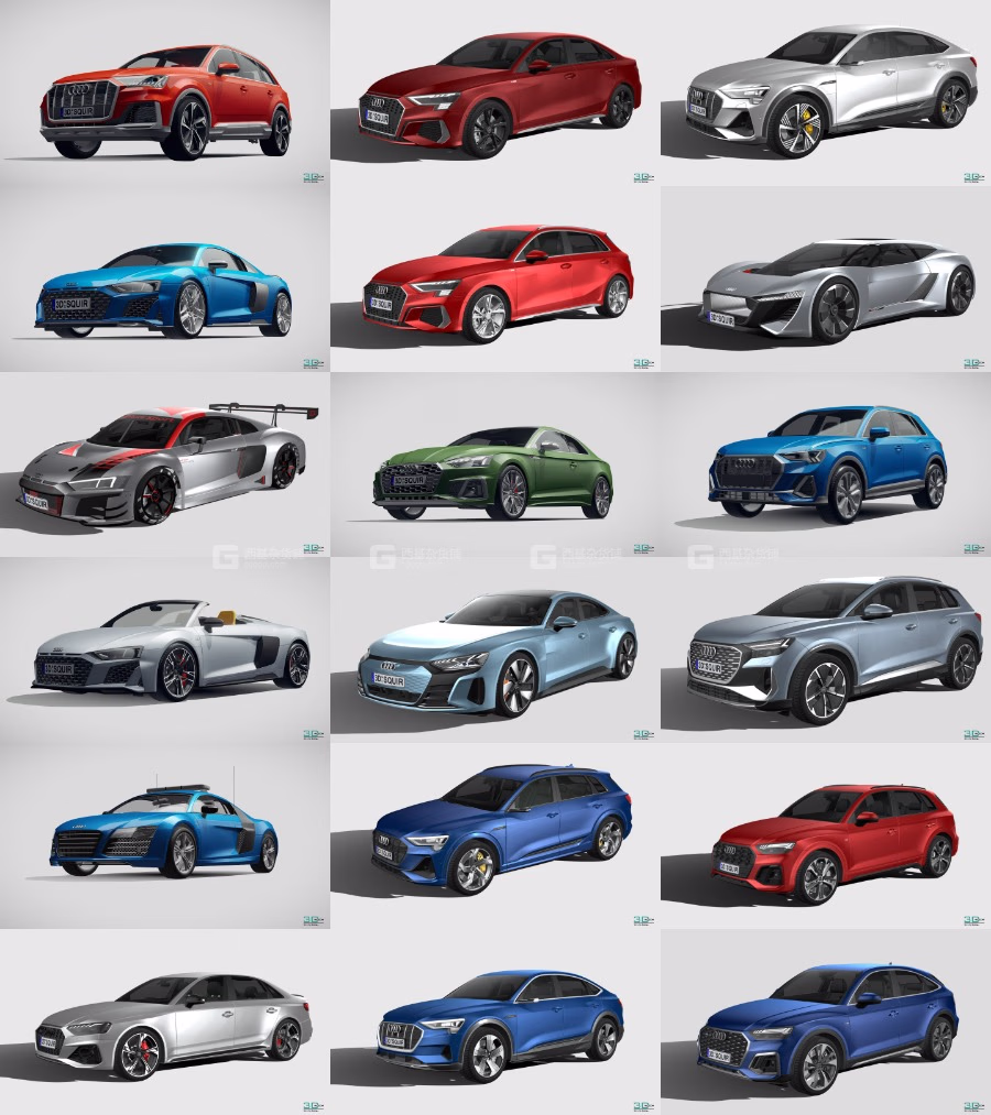 奥迪汽车3D模型 Audi Car 3D Models Collection 2019-2022_78.avif