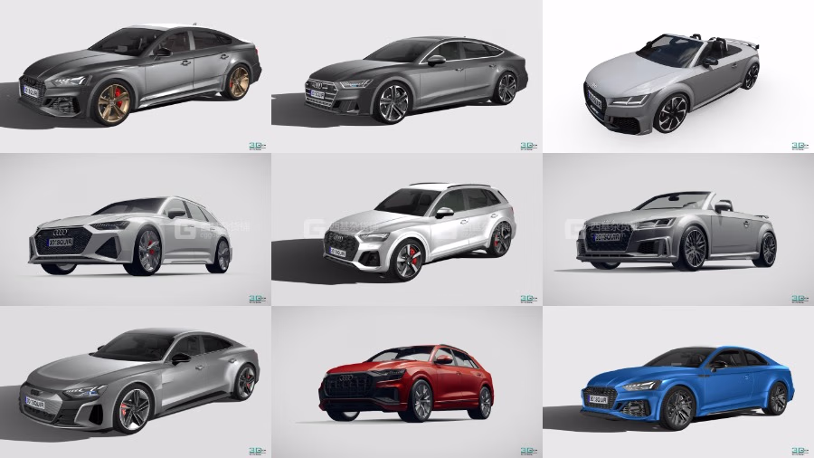 奥迪汽车3D模型 Audi Car 3D Models Collection 2019-2022_80.avif