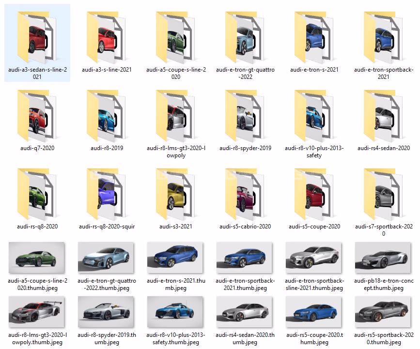 奥迪汽车3D模型 Audi Car 3D Models Collection 2019-2022_54.avif