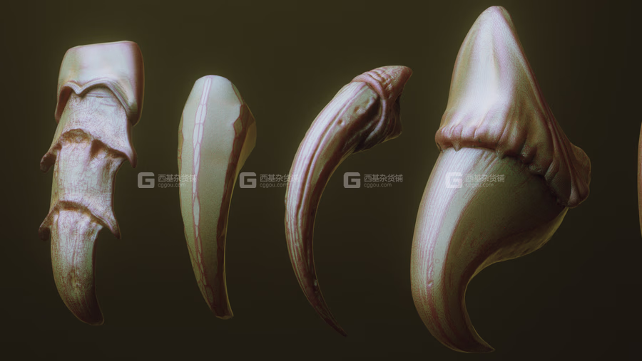 ZBrush怪物趾甲笔刷模型预设 Artstation Marketplace – NAILS – 24 Character & Creature Claws & Nails_29.avif