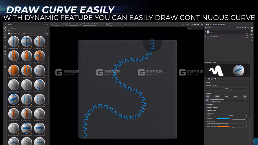 缝合与接缝动态笔刷 Dynamic Brush – Stitches and Seam VOL 2 (.sbsar) + (.png alpha included)_05.avif