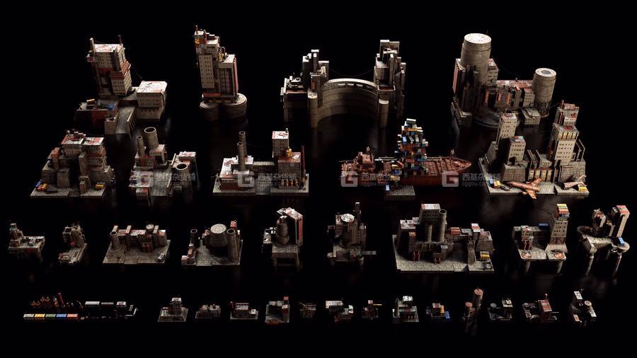 30【Kitbash3D】荒芜之地废墟工厂场景3D模型  Wasteland_07.avif