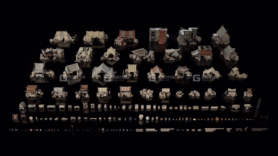 33【Kitbash3D】中世纪街道市场模型 Medieval Market_03.avif