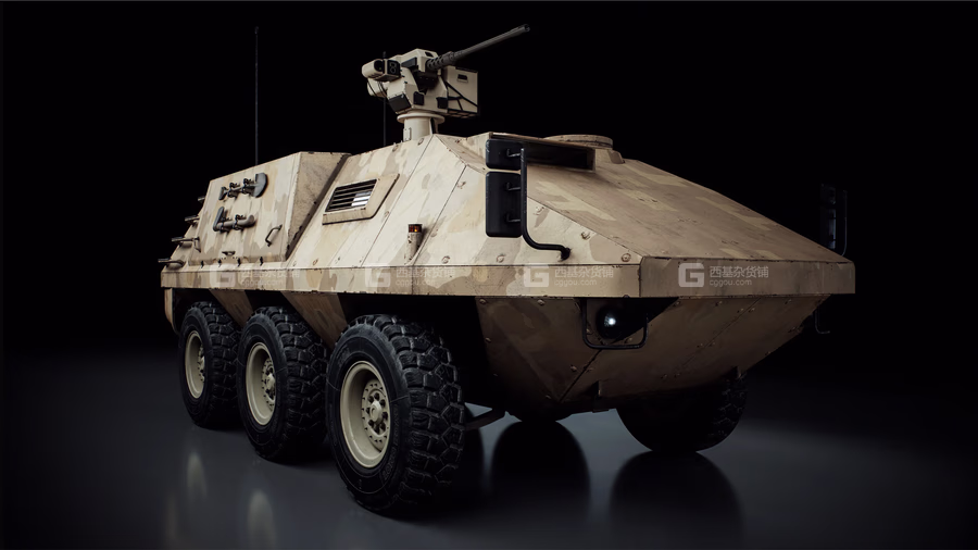 35【Kitbash3D】军事车辆坦克装甲车直升机3D模型 Warzone Transport Vehicles_09.avif