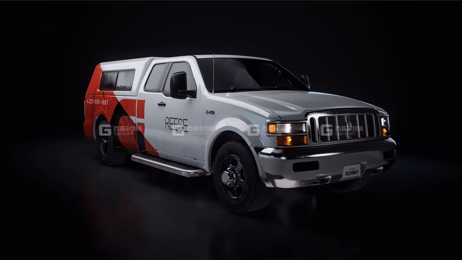 36【Kitbash3D】卡车面包车牵引车汽车3D模型 Commercial City Cars_19.avif