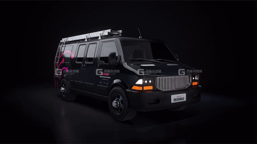 36【Kitbash3D】卡车面包车牵引车汽车3D模型 Commercial City Cars_23.avif