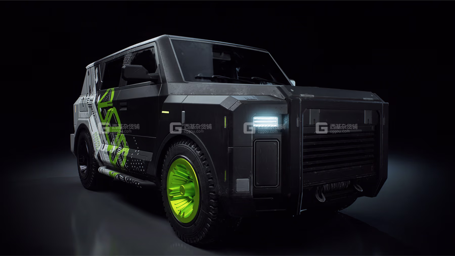 37【Kitbash3D】赛博朋克科幻摩托车汽车3D模型 Cyberpunk Vehicles_24.avif