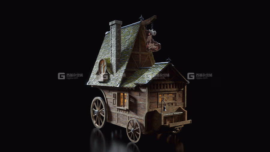 39【Kitbash3D】童话冒险奇幻乌托邦风格交通工具3D模型 Enchanted Vehicles_25.avif
