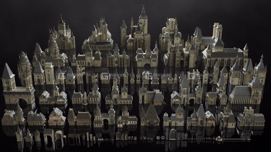40【Kitbash3D】黑暗城堡建筑楼房3D模型 Dark Fantasy_09.avif