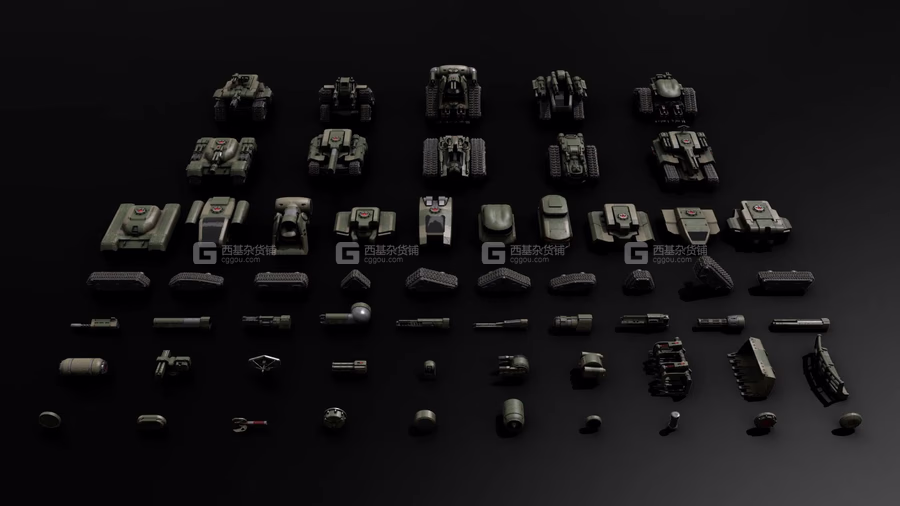46【Kitbash3D】坦克履带零部件 Tanks_31.avif